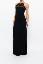 Load image into Gallery viewer, Vintage x Made in France x Black Mesh Embroidered Gown (XS)