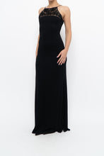 Load image into Gallery viewer, Vintage x Made in France x Black Mesh Embroidered Gown (XS)