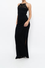 Load image into Gallery viewer, Vintage x Made in France x Black Mesh Embroidered Gown (XS)
