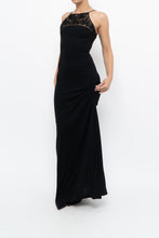 Load image into Gallery viewer, Vintage x Made in France x Black Mesh Embroidered Gown (XS)