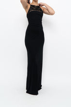 Load image into Gallery viewer, Vintage x Made in France x Black Mesh Embroidered Gown (XS)