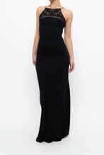 Load image into Gallery viewer, Vintage x Made in France x Black Mesh Embroidered Gown (XS)