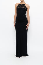 Load image into Gallery viewer, Vintage x Made in France x Black Mesh Embroidered Gown (XS)