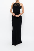 Load image into Gallery viewer, Vintage x Made in France x Black Mesh Embroidered Gown (XS)
