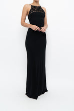 Load image into Gallery viewer, Vintage x Made in France x Black Mesh Embroidered Gown (XS)