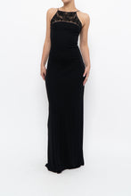Load image into Gallery viewer, Vintage x Made in France x Black Mesh Embroidered Gown (XS)