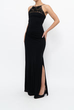 Load image into Gallery viewer, Vintage x Made in France x Black Mesh Embroidered Gown (XS)