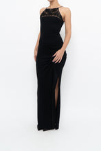 Load image into Gallery viewer, Vintage x Made in France x Black Mesh Embroidered Gown (XS)
