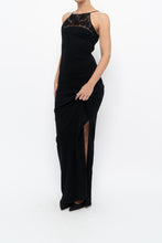 Load image into Gallery viewer, Vintage x Made in France x Black Mesh Embroidered Gown (XS)
