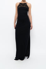 Load image into Gallery viewer, Vintage x Made in France x Black Mesh Embroidered Gown (XS)