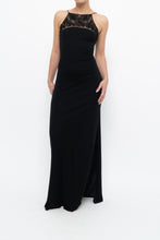 Load image into Gallery viewer, Vintage x Made in France x Black Mesh Embroidered Gown (XS)