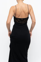 Load image into Gallery viewer, Vintage x Made in France x Black Mesh Embroidered Gown (XS)