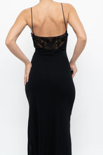 Load image into Gallery viewer, Vintage x Made in France x Black Mesh Embroidered Gown (XS)