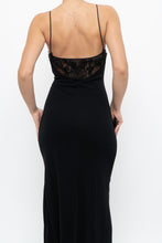 Load image into Gallery viewer, Vintage x Made in France x Black Mesh Embroidered Gown (XS)