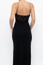Load image into Gallery viewer, Vintage x Made in France x Black Mesh Embroidered Gown (XS)