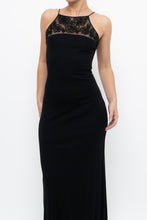 Load image into Gallery viewer, Vintage x Made in France x Black Mesh Embroidered Gown (XS)