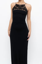 Load image into Gallery viewer, Vintage x Made in France x Black Mesh Embroidered Gown (XS)
