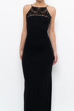 Load image into Gallery viewer, Vintage x Made in France x Black Mesh Embroidered Gown (XS)