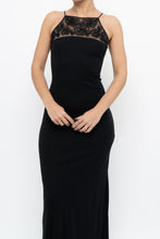 Load image into Gallery viewer, Vintage x Made in France x Black Mesh Embroidered Gown (XS)