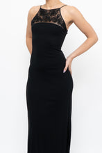 Load image into Gallery viewer, Vintage x Made in France x Black Mesh Embroidered Gown (XS)