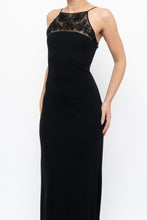 Load image into Gallery viewer, Vintage x Made in France x Black Mesh Embroidered Gown (XS)