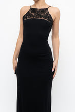 Load image into Gallery viewer, Vintage x Made in France x Black Mesh Embroidered Gown (XS)