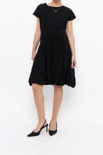 Load image into Gallery viewer, Vintage x Black Stretchy Textured Midi Dress (M, L)