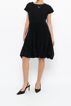 Load image into Gallery viewer, Vintage x Black Stretchy Textured Midi Dress (M, L)