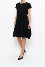 Load image into Gallery viewer, Vintage x Black Stretchy Textured Midi Dress (M, L)