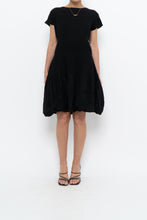 Load image into Gallery viewer, Vintage x Black Stretchy Textured Midi Dress (M, L)
