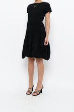 Load image into Gallery viewer, Vintage x Black Stretchy Textured Midi Dress (M, L)