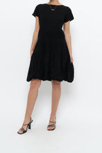 Load image into Gallery viewer, Vintage x Black Stretchy Textured Midi Dress (M, L)
