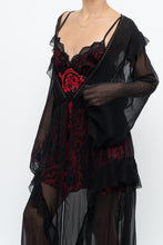 Load image into Gallery viewer, Vintage x VICTORIA'S SECRET Black Sheer Studded Robe (M, L)