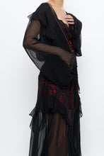 Load image into Gallery viewer, Vintage x VICTORIA'S SECRET Black Sheer Studded Robe (M, L)