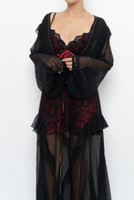 Load image into Gallery viewer, Vintage x VICTORIA'S SECRET Black Sheer Studded Robe (M, L)