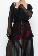 Load image into Gallery viewer, Vintage x VICTORIA'S SECRET Black Sheer Studded Robe (M, L)