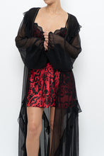 Load image into Gallery viewer, Vintage x VICTORIA'S SECRET Black Sheer Studded Robe (M, L)