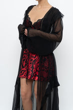 Load image into Gallery viewer, Vintage x VICTORIA'S SECRET Black Sheer Studded Robe (M, L)