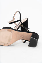 Load image into Gallery viewer, STUART WEITZMAN x Black Suede Platform Heels (8, 8.5)