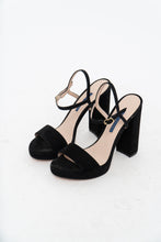 Load image into Gallery viewer, STUART WEITZMAN x Black Suede Platform Heels (8, 8.5)