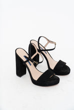 Load image into Gallery viewer, STUART WEITZMAN x Black Suede Platform Heels (8, 8.5)