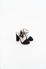 Load image into Gallery viewer, STUART WEITZMAN x Black Suede Platform Heels (8, 8.5)