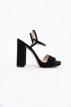 Load image into Gallery viewer, STUART WEITZMAN x Black Suede Platform Heels (8, 8.5)