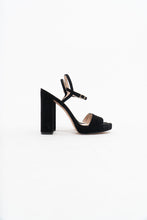 Load image into Gallery viewer, STUART WEITZMAN x Black Suede Platform Heels (8, 8.5)