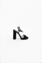 Load image into Gallery viewer, STUART WEITZMAN x Black Suede Platform Heels (8, 8.5)