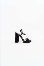 Load image into Gallery viewer, STUART WEITZMAN x Black Suede Platform Heels (8, 8.5)