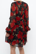 Load image into Gallery viewer, THE KOOPLES x Black, Red Floral Mini Dress (XS, S)