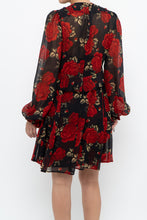 Load image into Gallery viewer, THE KOOPLES x Black, Red Floral Mini Dress (XS, S)