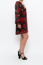 Load image into Gallery viewer, THE KOOPLES x Black, Red Floral Mini Dress (XS, S)