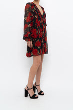 Load image into Gallery viewer, THE KOOPLES x Black, Red Floral Mini Dress (XS, S)